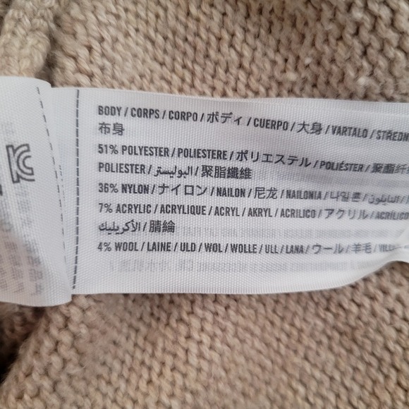 Abercrombie & Fitch Sz S Heathered Oatmeal Collared Notch Neck Knit Sweater - Picture 7 of 9